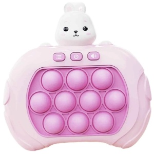 Jucarie senzoriala inteligenta Pop It cu lumini - Consola Interactiva Iepurasul roz - Img 1
