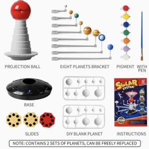 Kit educational STEM – Sistemul Solar cu Proiector, Sunete si Pictura DIY - Img 3