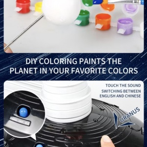 Kit educational STEM – Sistemul Solar cu Proiector, Sunete si Pictura DIY - Img 13