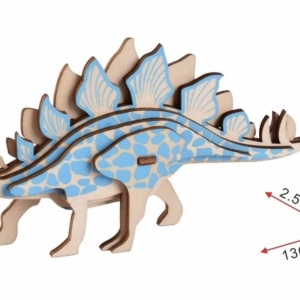 Macheta 3D din lemn Dinozaurul Stegosaurus, 9 piese - Img 5