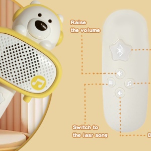 Microfon karaoke cu telecomanda, Bluetooth si incarcator cablu USB - Ursuletul alb - Img 5