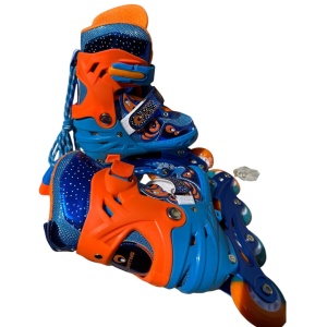 Role copii MY-918TDS, 31-34 albastru S, 4 roti, 3 in 1, cu accesorii de protectie, masuri reglabile - Img 9