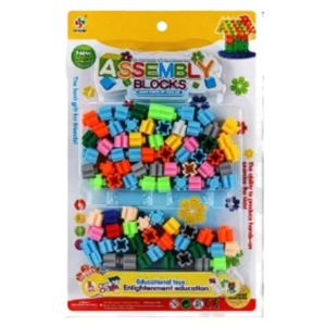 Set 84 piese constructie copii, plastic colorat - Img 1