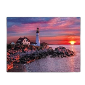 Tablou B13-31446 Goblen Diamante rotunde, 50 x 40 cm, Farul la apus de soare - Img 2