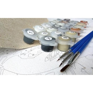 Tablou PM604 Picteaza dupa numere, Cosulet cu doi catei, 20 x 30 cm - Img 6
