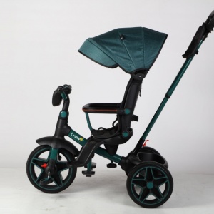 Tricicleta reversibila, evolutiva, cu pozitie de somn, roata cauciuc, cu lumini si muzica, SL05 Verde - Img 10