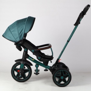 Tricicleta reversibila, evolutiva, cu pozitie de somn, roata cauciuc, cu lumini si muzica, SL05 Verde - Img 12