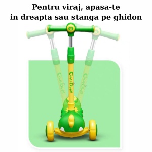 Trotineta 6 in 1, TR36 Dinozaurul Roz, cu maner de impins si bare de protectie 2-12 ani - Img 10