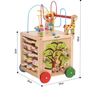 Antemergator Montessori 6 in 1 Girafa – Cub Educativ, Antepremergator si Centru de Activitati - Img 7