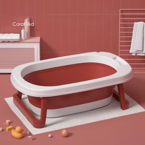 Cadita pliabila CD03 cu suport si termometru, pentru bebelusi, roz - Img 4