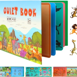 Carte cu activitati educative, Quiet Book Animalele salbatice - Img 2