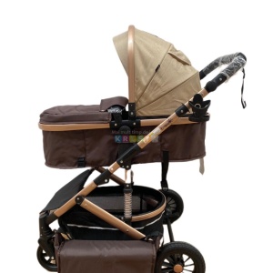 Carucior 2 in 1, reversibil, cu suspensii, T7 crem - L-Sun - Img 2