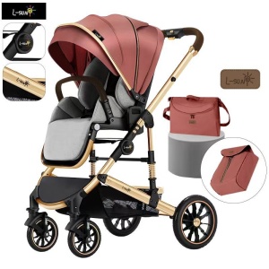 Carucior 2 in 1 transformabil, reversibil, pliabil, F3 Luxury Red - Img 9