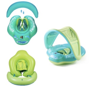 Colac bebe pentru inot cu parasolar si suport - Trainer for Swim verde - Img 6