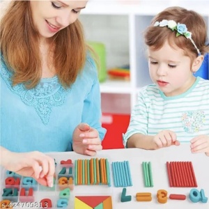 Cutie de invatare cu tangram, cifre, semne matematice, din lemn - Img 6