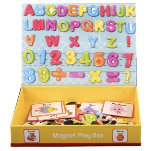 Cutie rosie cu 80 piese Puzzle magnetic Alfanumeric - Img 3