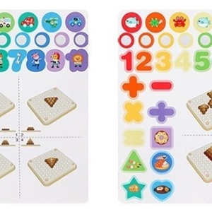 Joc Montessori 5 in 1 Logarithmic Plate Beads, din lemn - Img 5