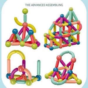 Joc STEM de constructii, 36 piese Magnetic Sticks - Img 9