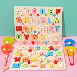 Joc tip Montessori 3 in 1, Fishing Beads, invata Cifrele si Matematica - Img 3