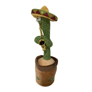 Jucarie interactiva Cactusul dansator cu trompeta - danseaza, canta, imita, repeta din material textil - Img 5
