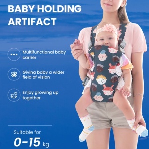 Marsupiu ergonomic din bumbac, pentru bebelusi, Happy Kids, bleumarin - Img 3