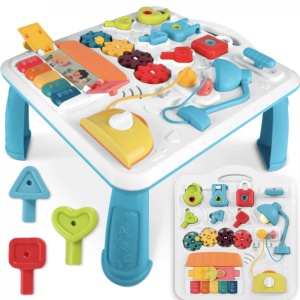 Masuta interactiva bebelusi 10 in 1, Busy Board cu lumini si sunete si panou detasabil - Img 2