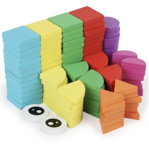 Puzzle mozaic cu piese 3D, cu 4 nivele dificultate, 120 piese, Locomotiva, din lemn - Img 2