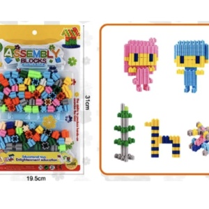 Set 84 piese constructie copii, plastic colorat - Img 6