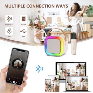 Set Karaoke cu Boxa Difuzor cu Microfon Wireless, cu bluetooth, acumulator - Img 16