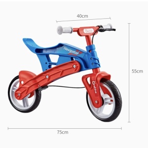 Bicicleta fara pedale, pentru echilibru, Navigator, rosu cu albastru - Img 5