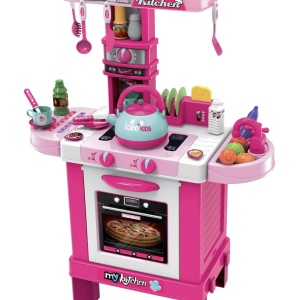 Bucatarie completa cu 33 accesorii, sunete si lumini, Little Chef 008-939, Roz - Img 1