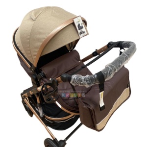 Carucior 2 in 1, reversibil, cu suspensii, T7 crem - L-Sun - Img 6