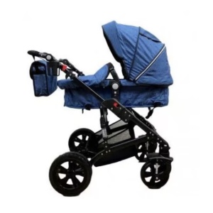 Carucior 2 in 1, reversibil, pliabil, suspensii duble, Teknum 6618, albastru - Img 6