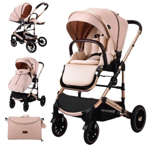 Carucior 2 in 1 transformabil, reversibil, pliabil, F3 Luxury Cream - Img 1