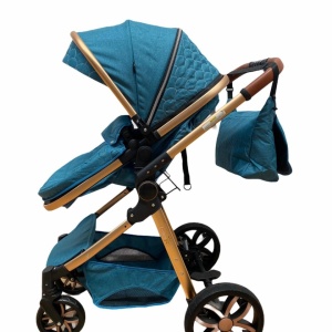 Carucior 3 in 1, cu suspensii, reversibil, T9 - albastru - Img 3