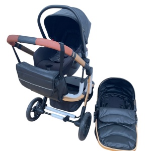 Carucior 3 in 1cu maner reversibil, transformabil landou-sport si scoica, 517 Negru - Img 3