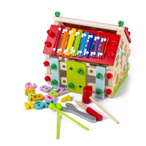 Casuta Multifunctionala Din Lemn 6 in 1 Color - Img 1