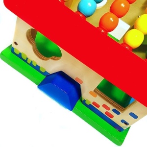 Casuta sortator din lemn cu numaratoare si sortator de 6 forme geometrice - Img 6