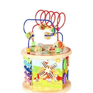 Centru Cerc multifunctional Montessori 7 in 1, din lemn - Img 3