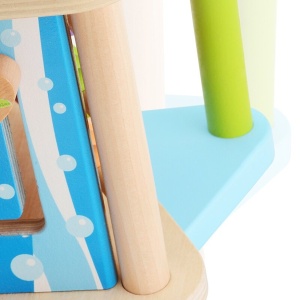 Centru cu activitati multiple Montessori, rotativ, Ocean life, 38x26x23 cm, din lemn - Img 5