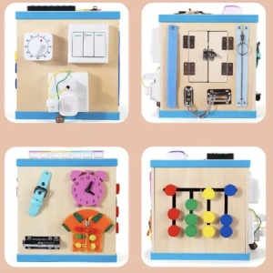 Centru Cub cu activitati multiple, tip Busy Board, din lemn - Img 2