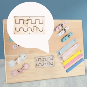 Centru Cub cu activitati multiple, tip Busy Board, din lemn - Img 6