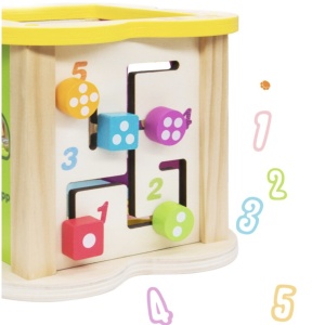 Cub cu 6 activitati Montessori, animalele salbatice cu circuit de bile Mini Animal Cube - Img 8