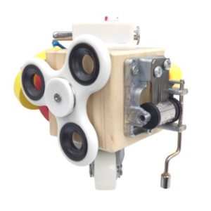 Joc Cub Busy Board cu spinner si parghii, multifunctional, 6 in 1 tine-l ocupat, din lemn - Img 4