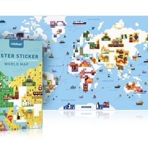 Joc educativ Poster Harta Lumii cu stickere pe numere - Img 2