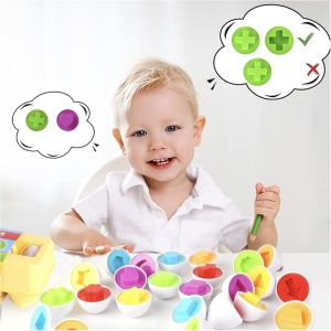 Joc educativ Set 12 oua de potrivit cu forme geometrice - Img 2
