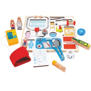 Joc lemn puzzle incastru si de sortat instrumentele de Doctor - Img 1