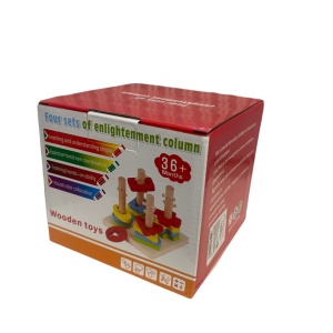 Joc Montessori de indemanare cu 4 Coloane Sortatoare De Forme, Din Lemn - Img 12