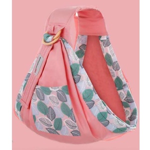 Marsupiu wrap, sling cu inele, pentru bebelusi, roz - Img 2