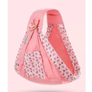 Marsupiu wrap, sling cu inele, pentru bebelusi, roz - Img 14